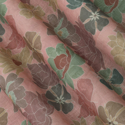 Floral Linen Printed Fabric