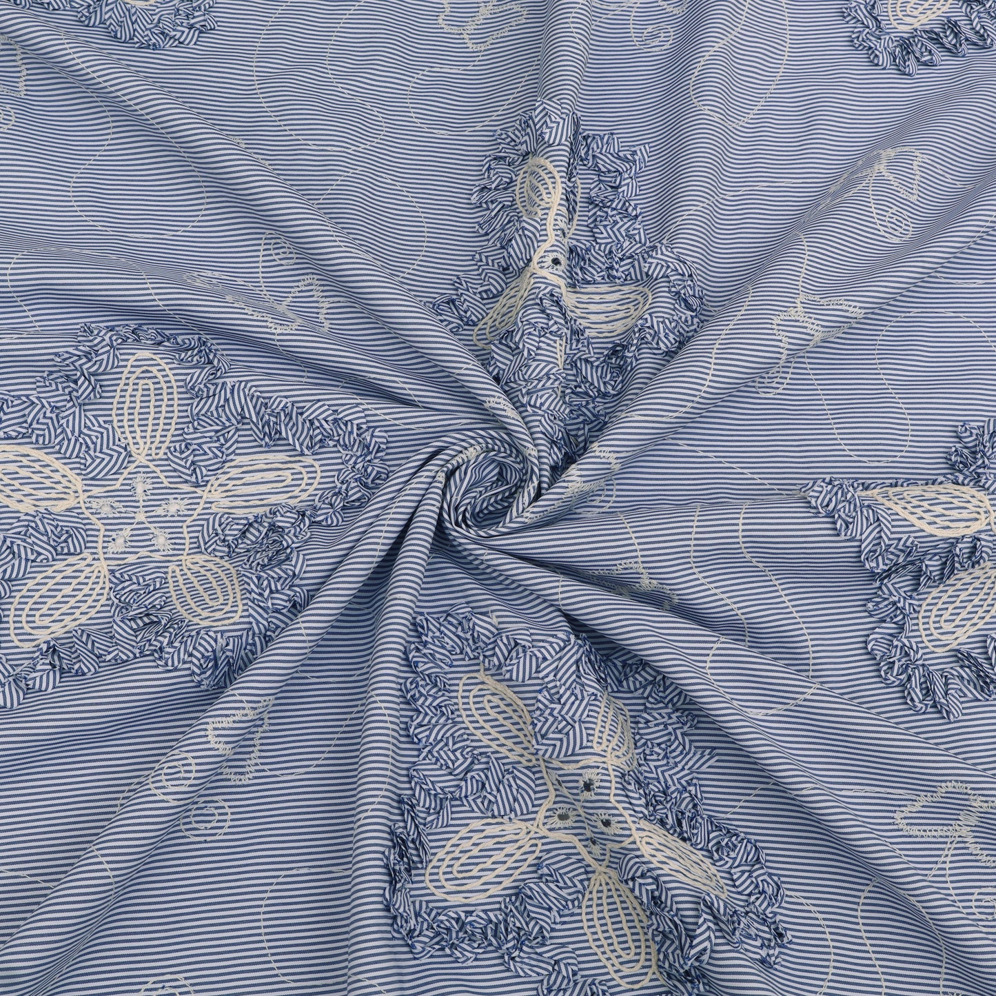 Crepe Stripe Embroidery Fabric