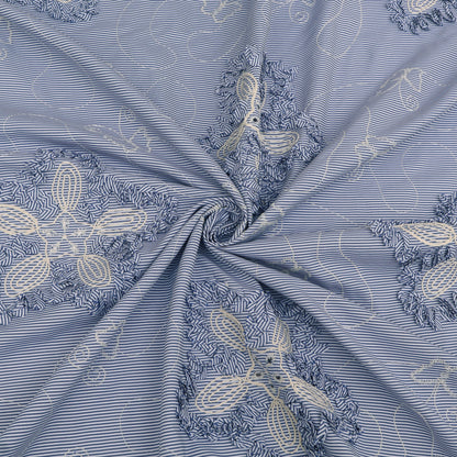 Crepe Stripe Embroidery Fabric