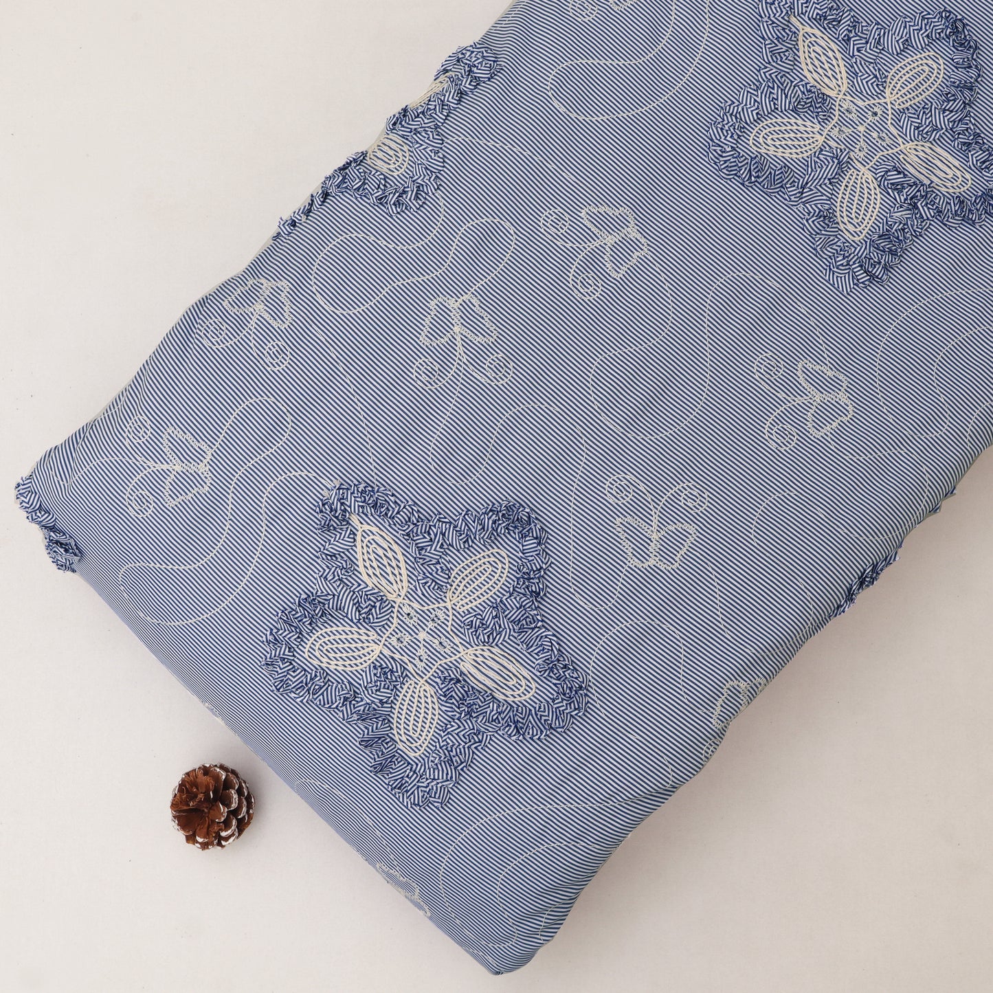 Crepe Stripe Embroidery Fabric