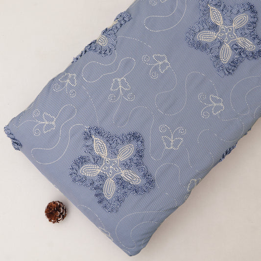 Crepe Stripe Embroidery Fabric