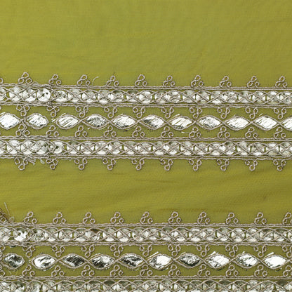 Yellow Color Georgette Embroidery Fabric