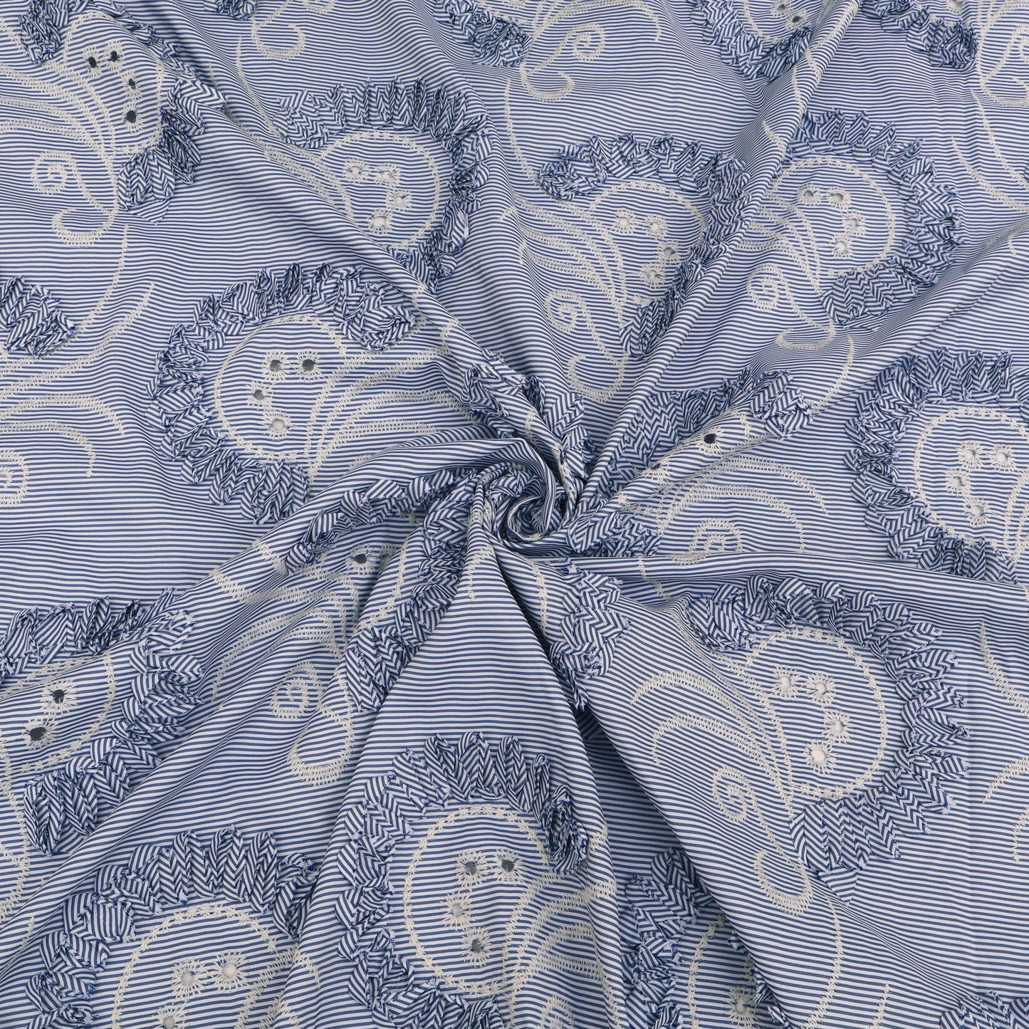 Crepe Stripe Embroidery Fabric