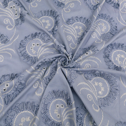 Crepe Stripe Embroidery Fabric