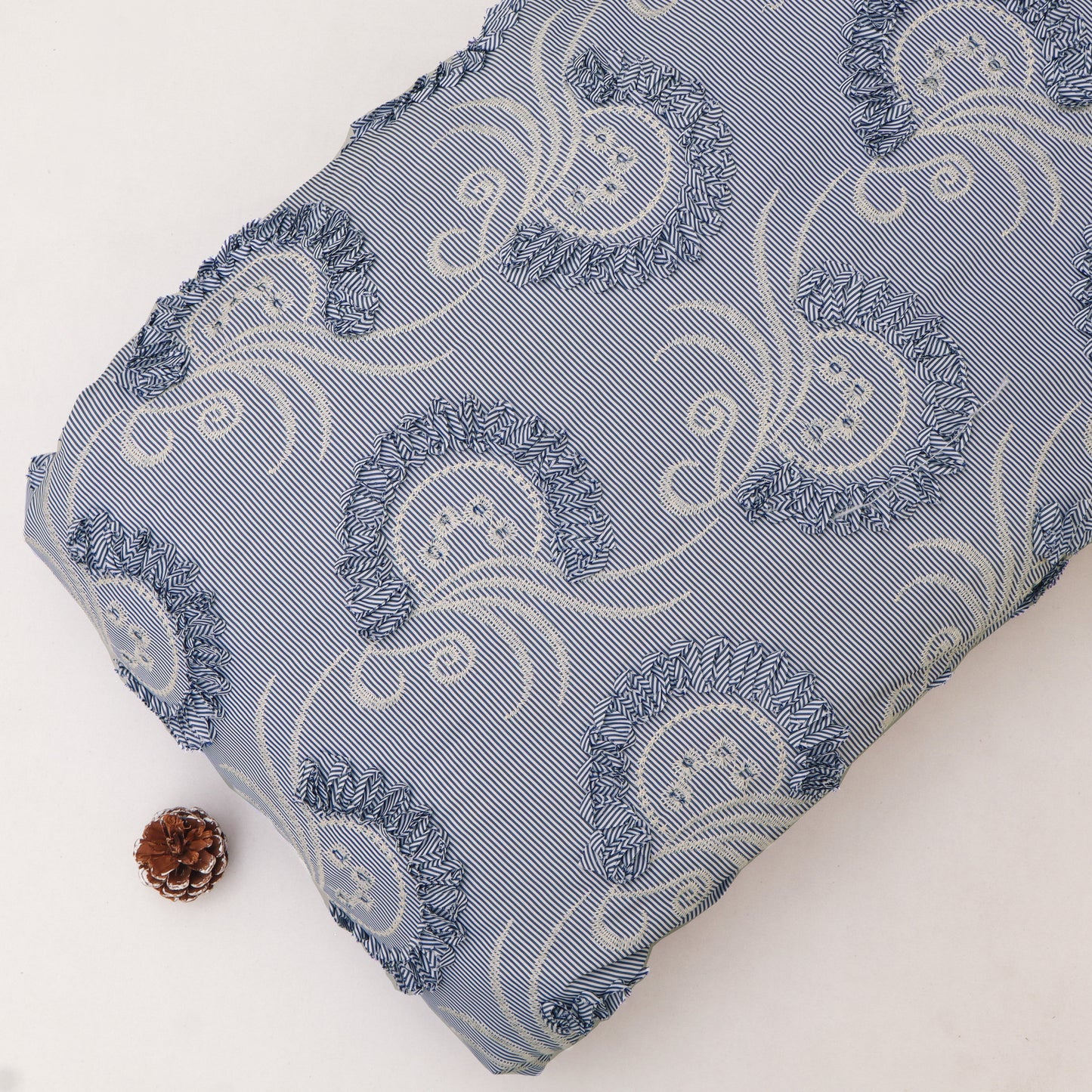 Crepe Stripe Embroidery Fabric