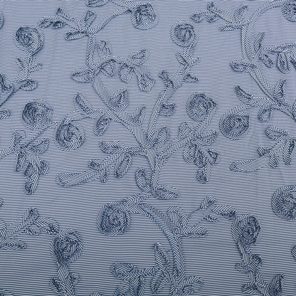 Crepe Stripe Embroidery Fabric