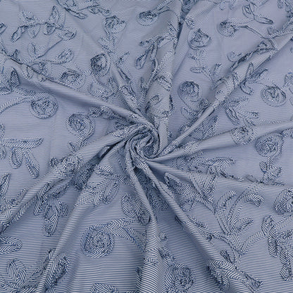 Crepe Stripe Embroidery Fabric