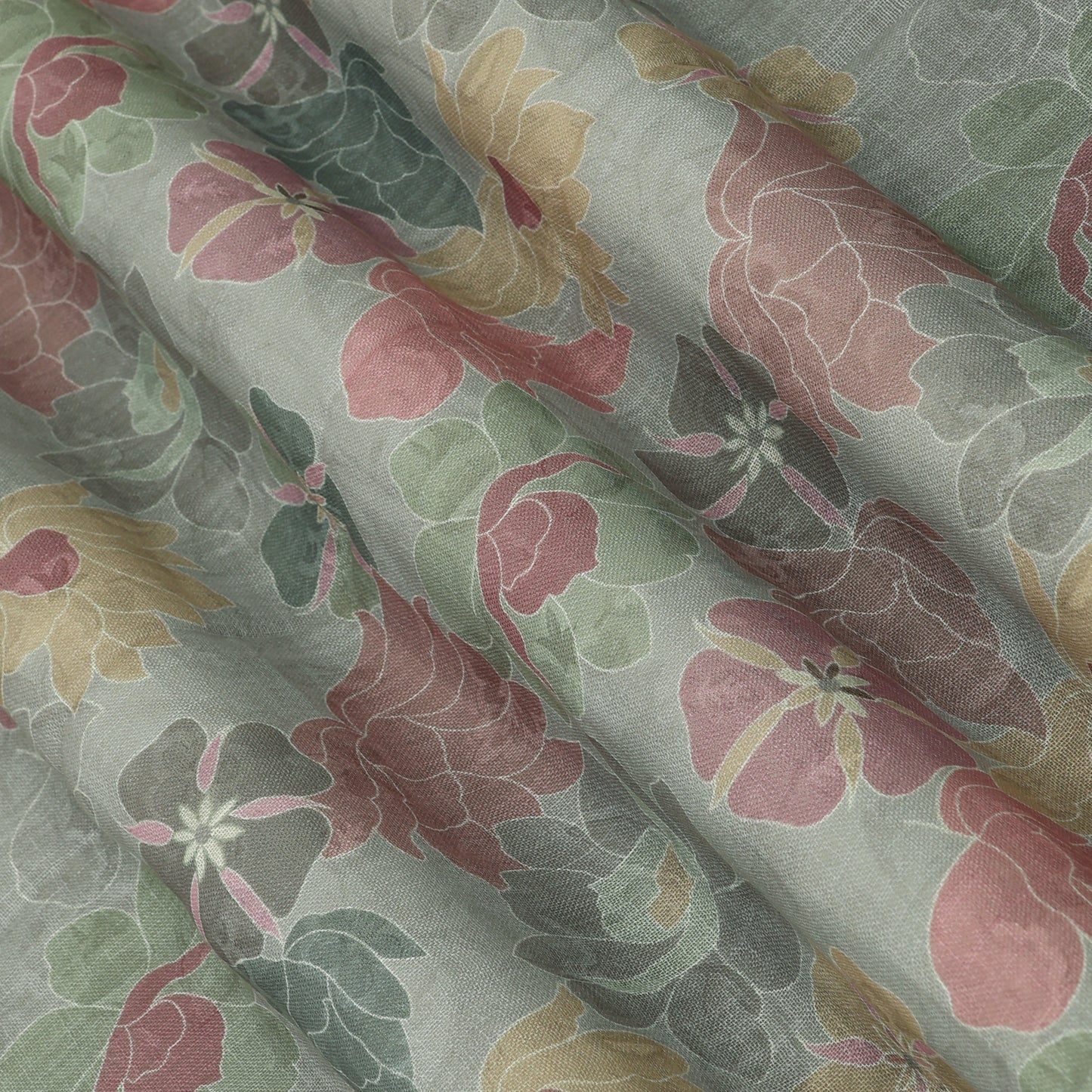 Floral Linen Printed Fabric