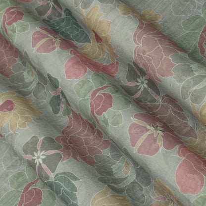 Floral Linen Printed Fabric