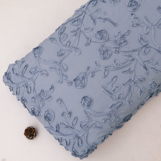 Crepe Stripe Embroidery Fabric