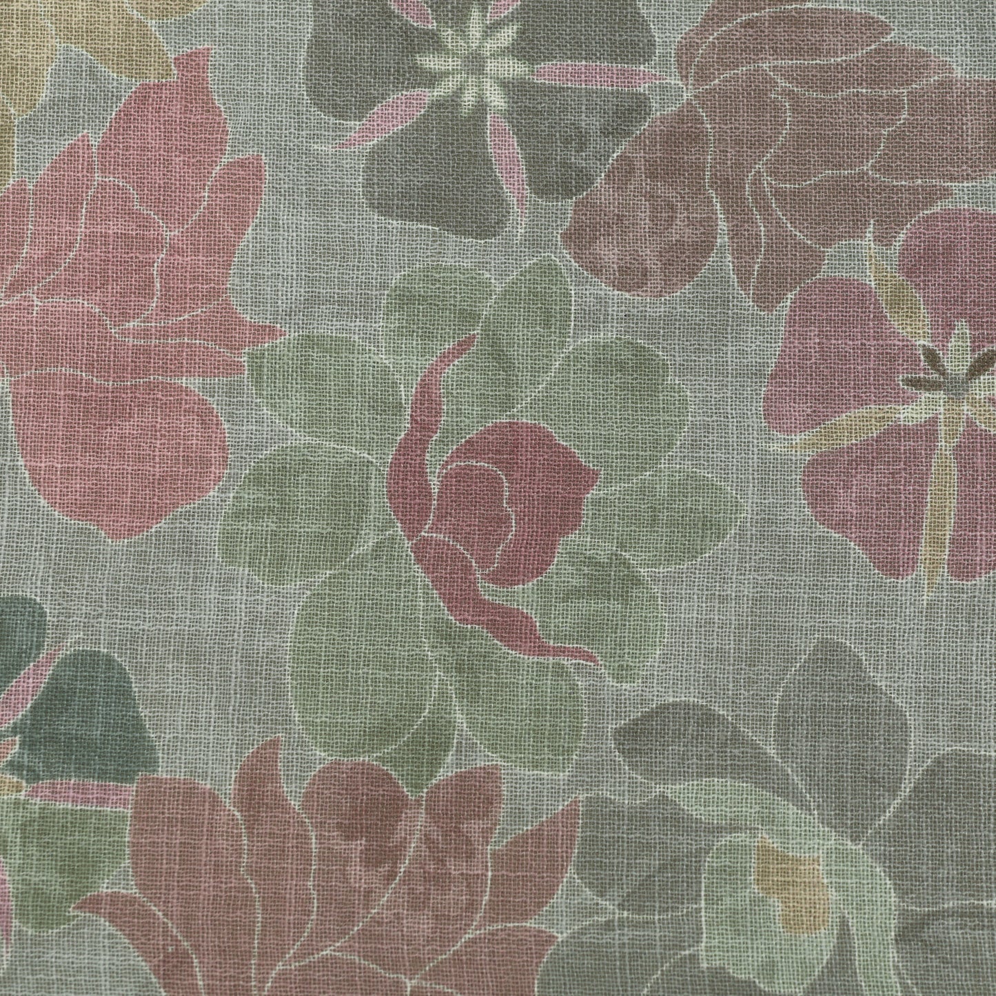 Floral Linen Printed Fabric