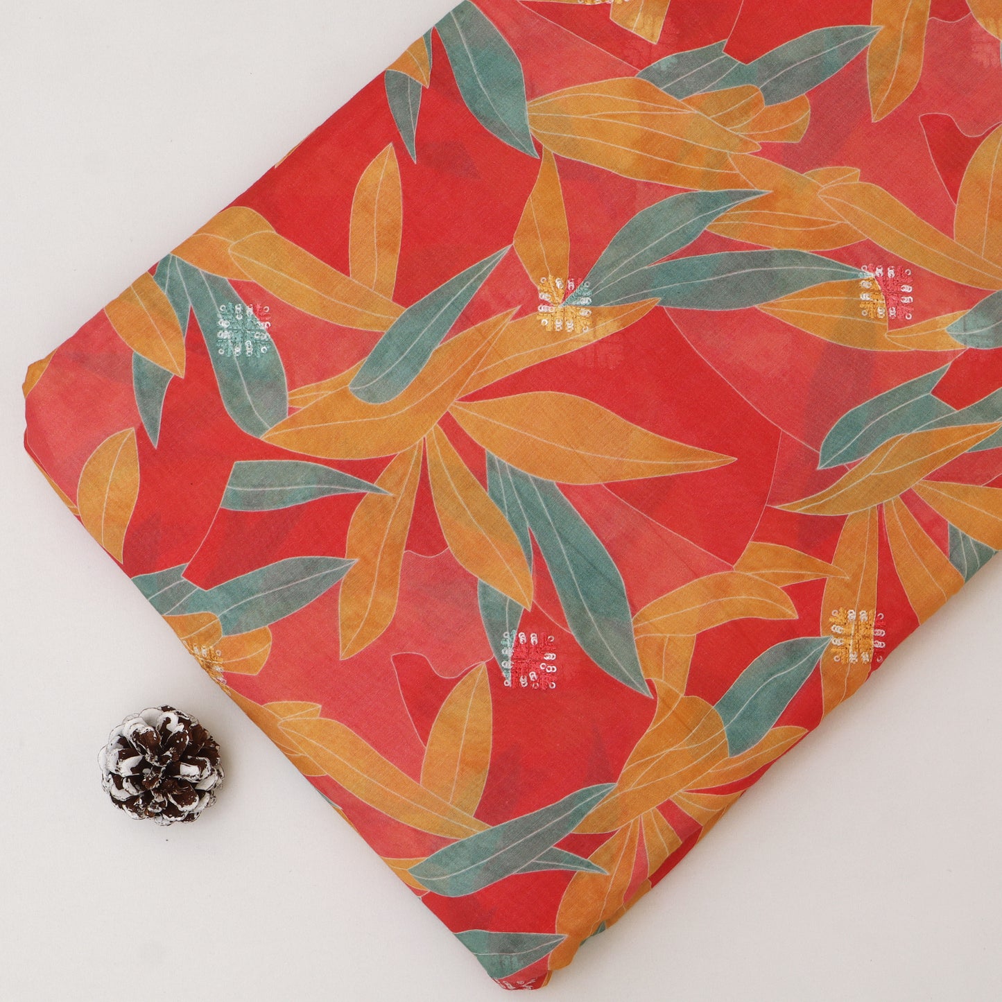 Mul Chanderi Print Fabric
