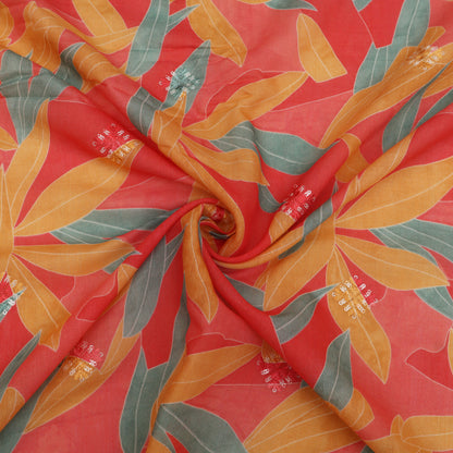 Mul Chanderi Print Fabric
