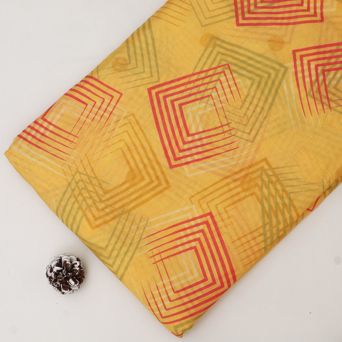 Mul Chanderi Print Fabric