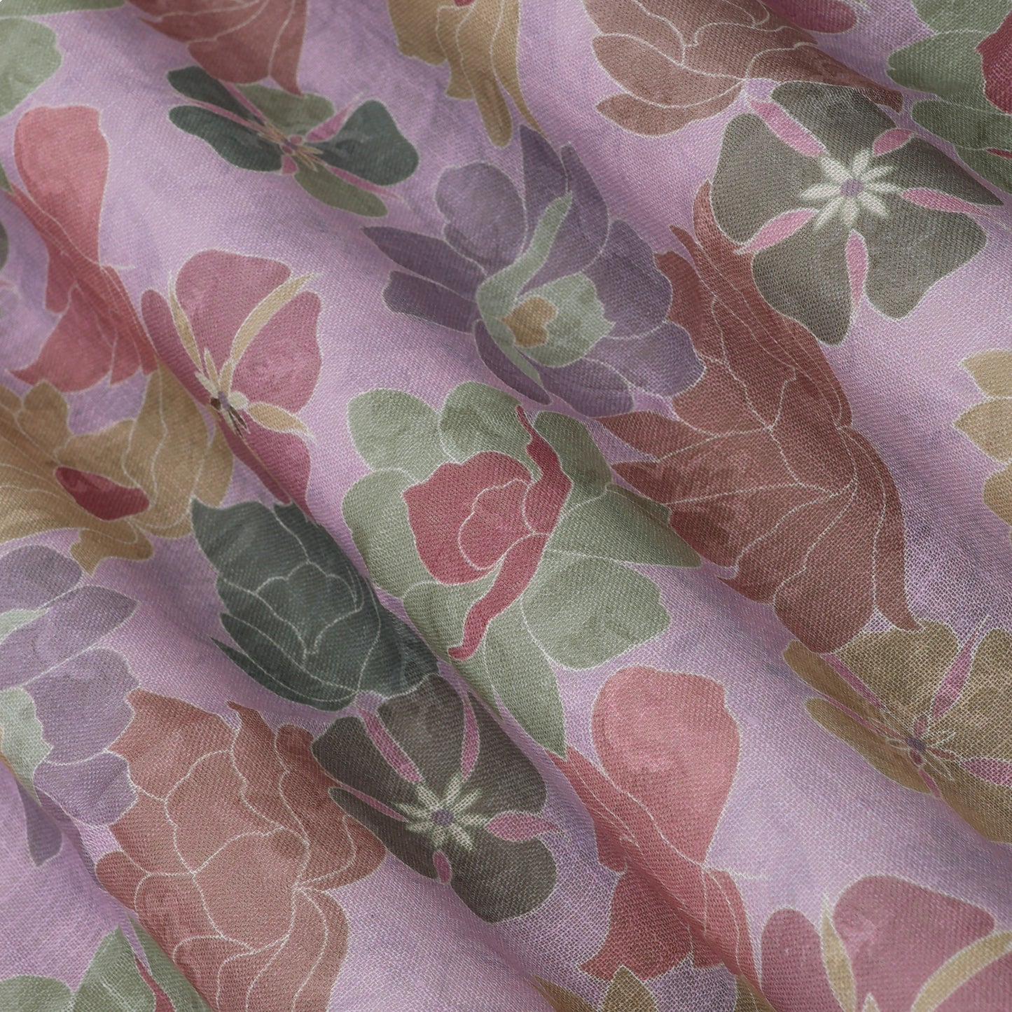 Floral Linen Printed Fabric