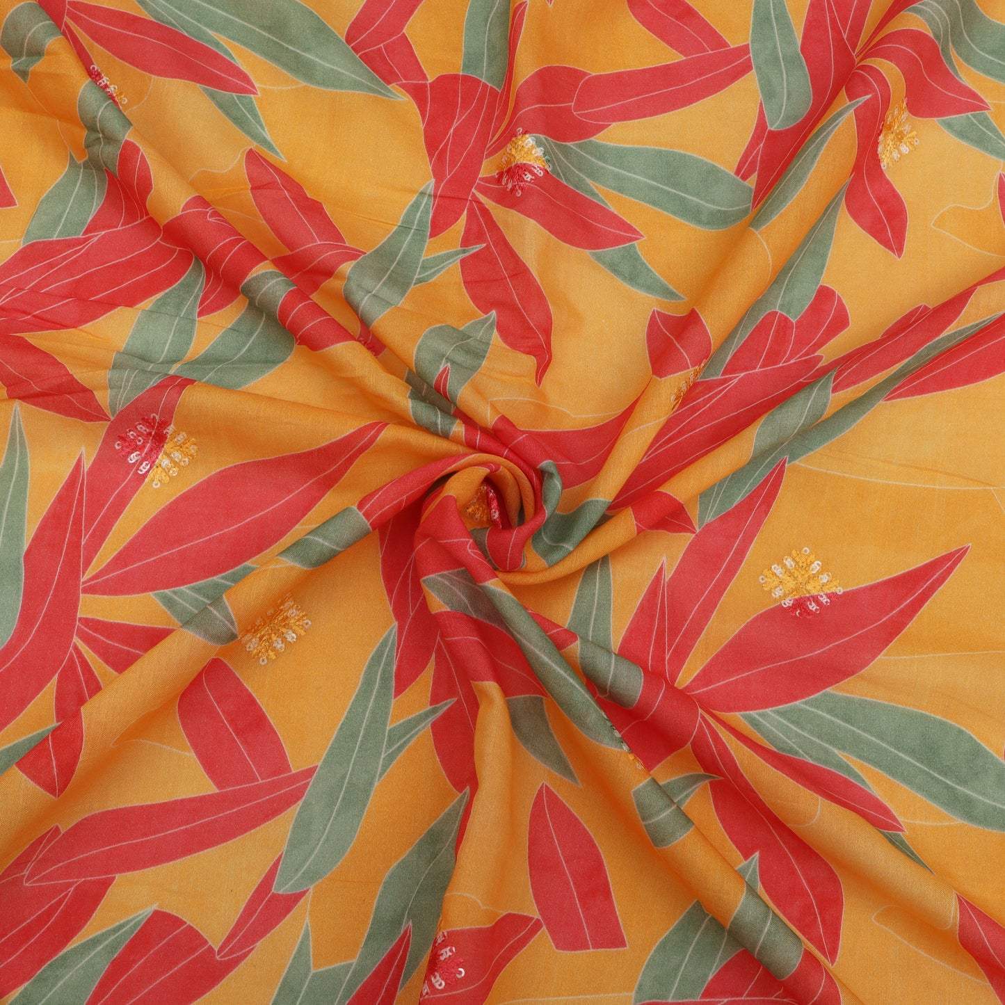 Mul Chanderi Print Fabric