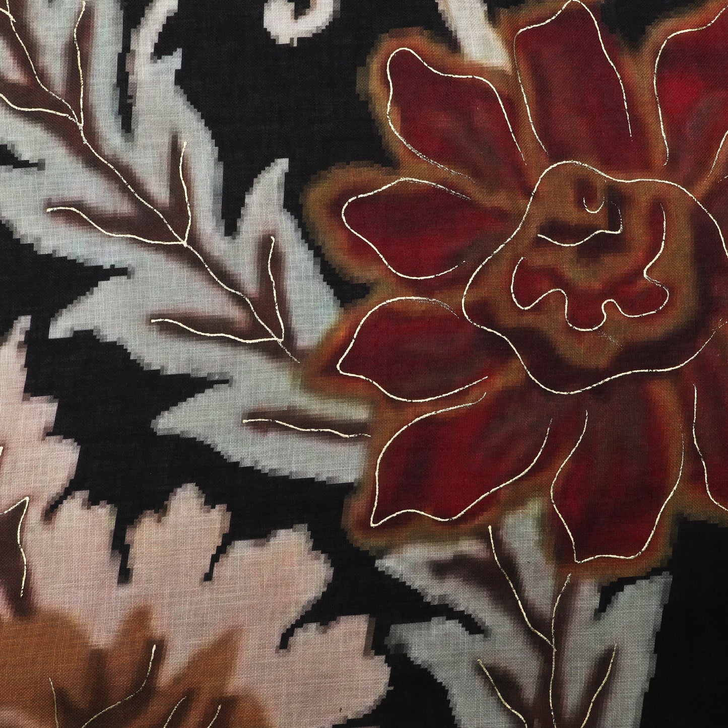 Multi-Color Linen Digital Foil Print 54" Fabric