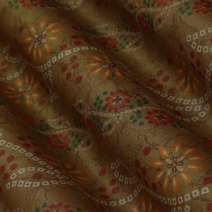 Mustard Color Tissue Digital Print Fabric