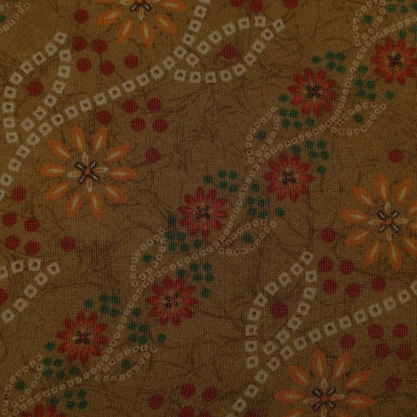 Mustard Color Tissue Digital Print Fabric