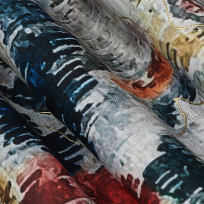 Multi-Color Linen Digital Foil Print 54" Fabric