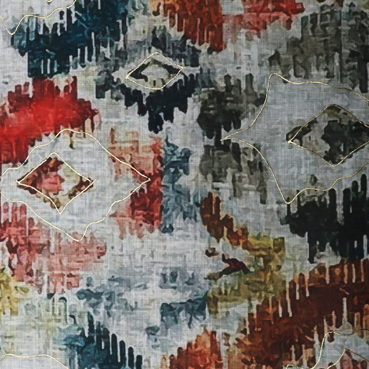 Multi-Color Linen Digital Foil Print 54" Fabric