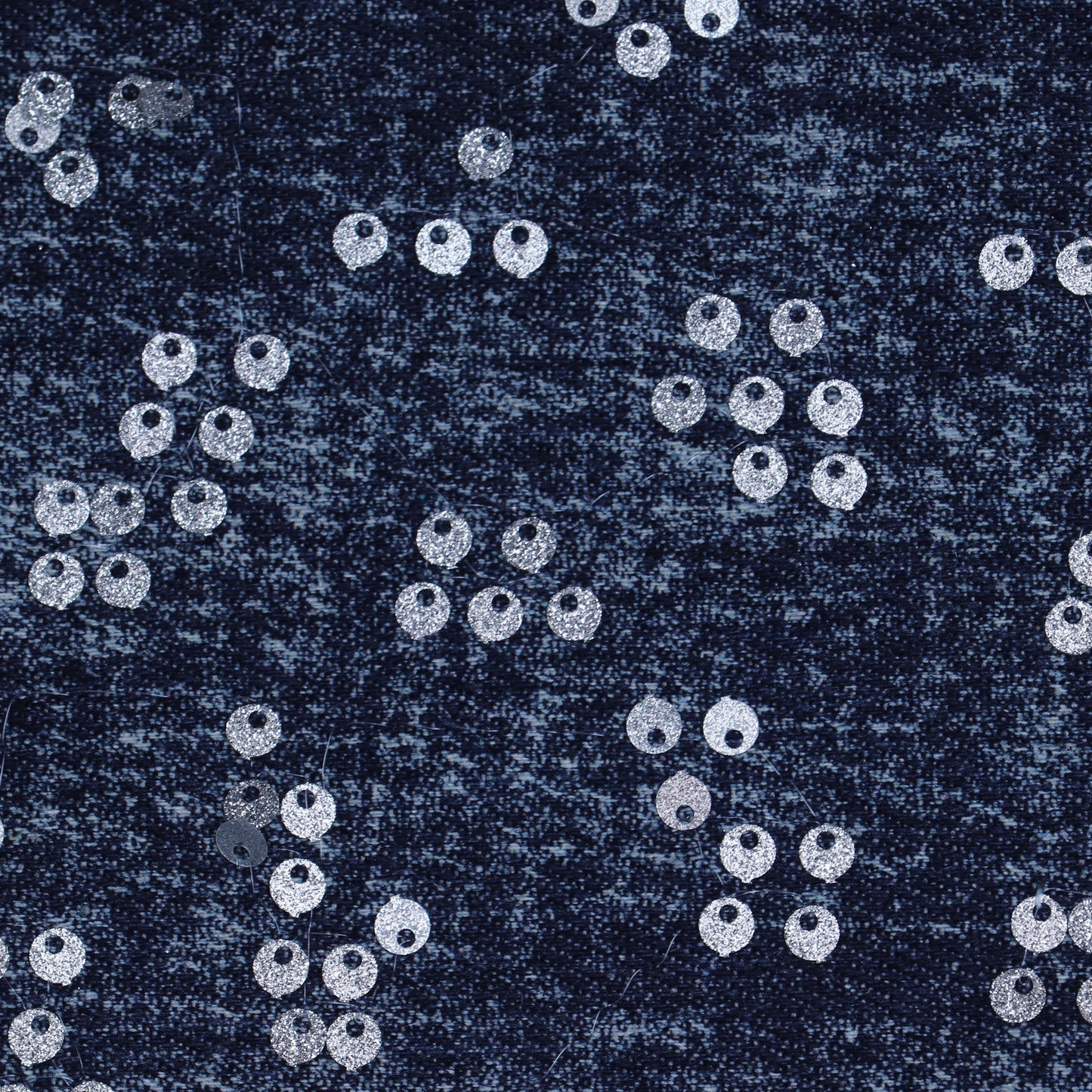 Blue Color Denim Sequence Embroidery Fabric