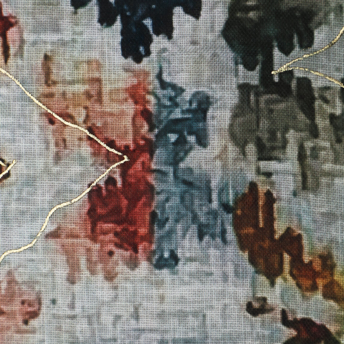 Multi-Color Linen Digital Foil Print 54" Fabric