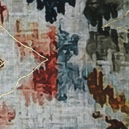Multi-Color Linen Digital Foil Print 54" Fabric