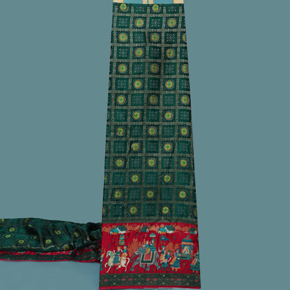 Multi Color Dola Silk Jaquard Fabric