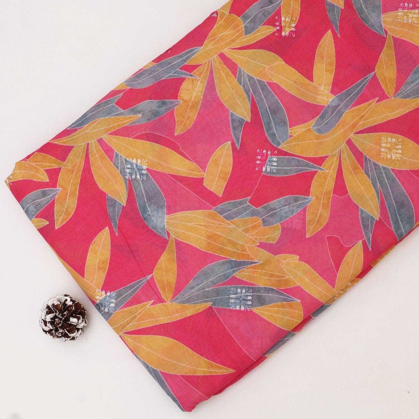 Mul Chanderi Print Fabric