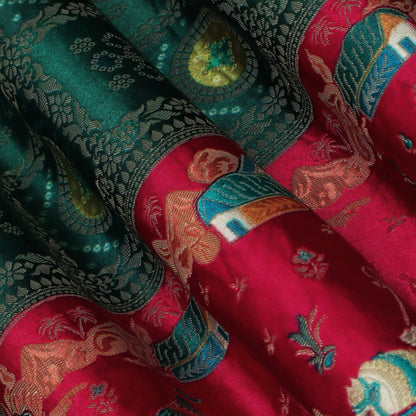 Multi Color Dola Silk Jaquard Fabric