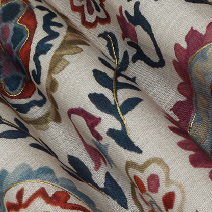 Multi-Color Linen Digital Foil Print 54" Fabric