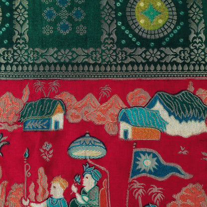 Multi Color Dola Silk Jaquard Fabric