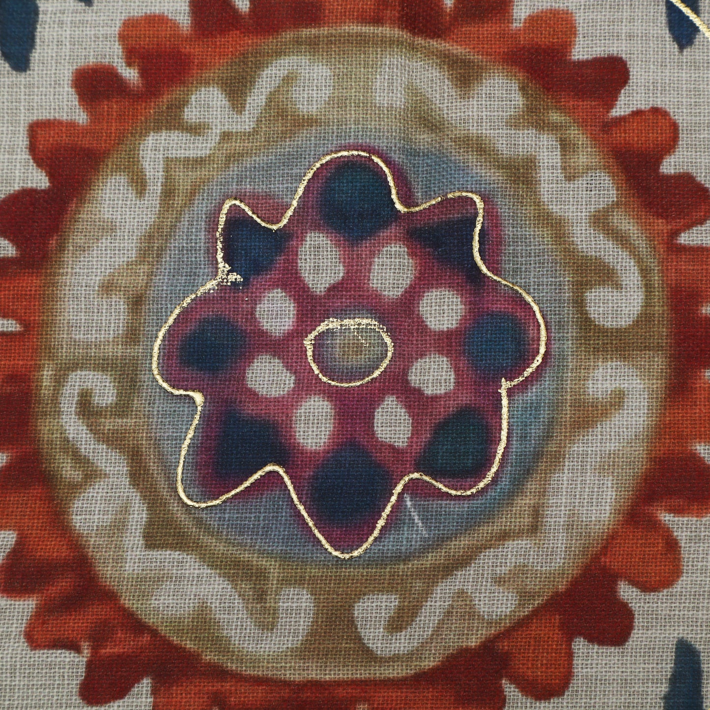 Multi-Color Linen Digital Foil Print 54" Fabric