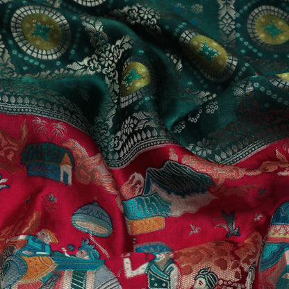 Multi Color Dola Silk Jaquard Fabric