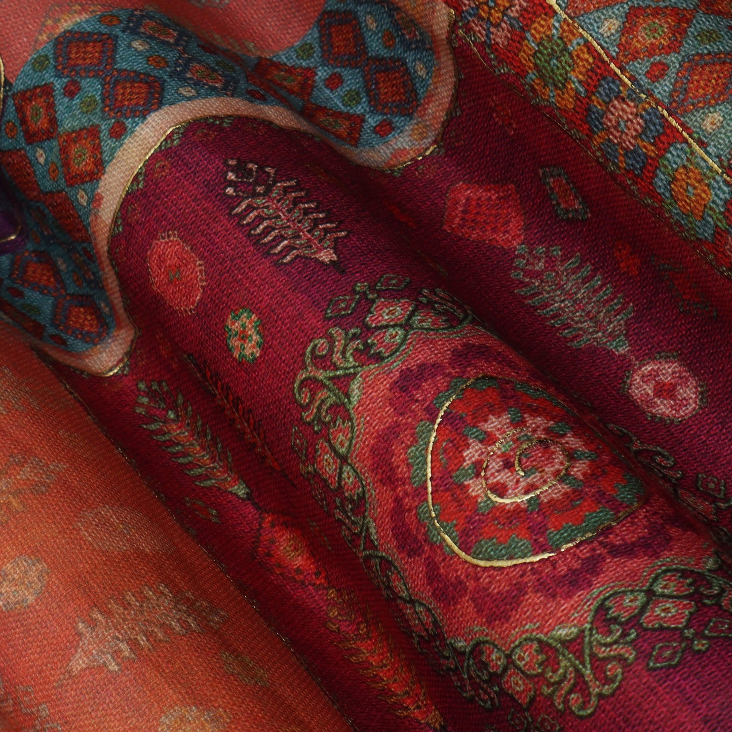 Multi-Color Linen Digital Foil Print 54" Fabric