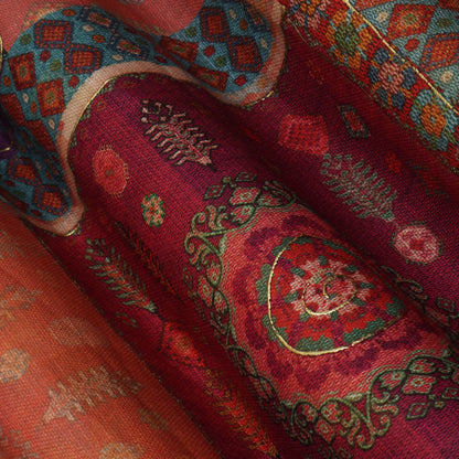 Multi-Color Linen Digital Foil Print 54" Fabric