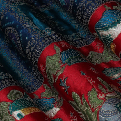 Multi Color Dola Silk Jaquard Fabric