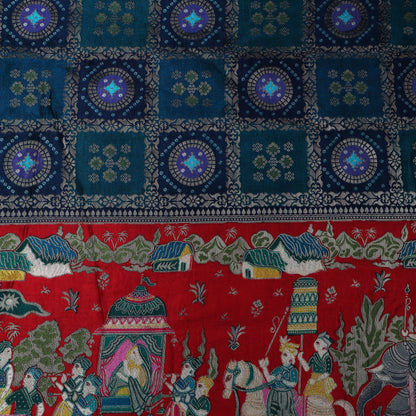 Multi Color Dola Silk Jaquard Fabric