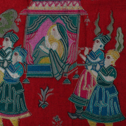 Multi Color Dola Silk Jaquard Fabric