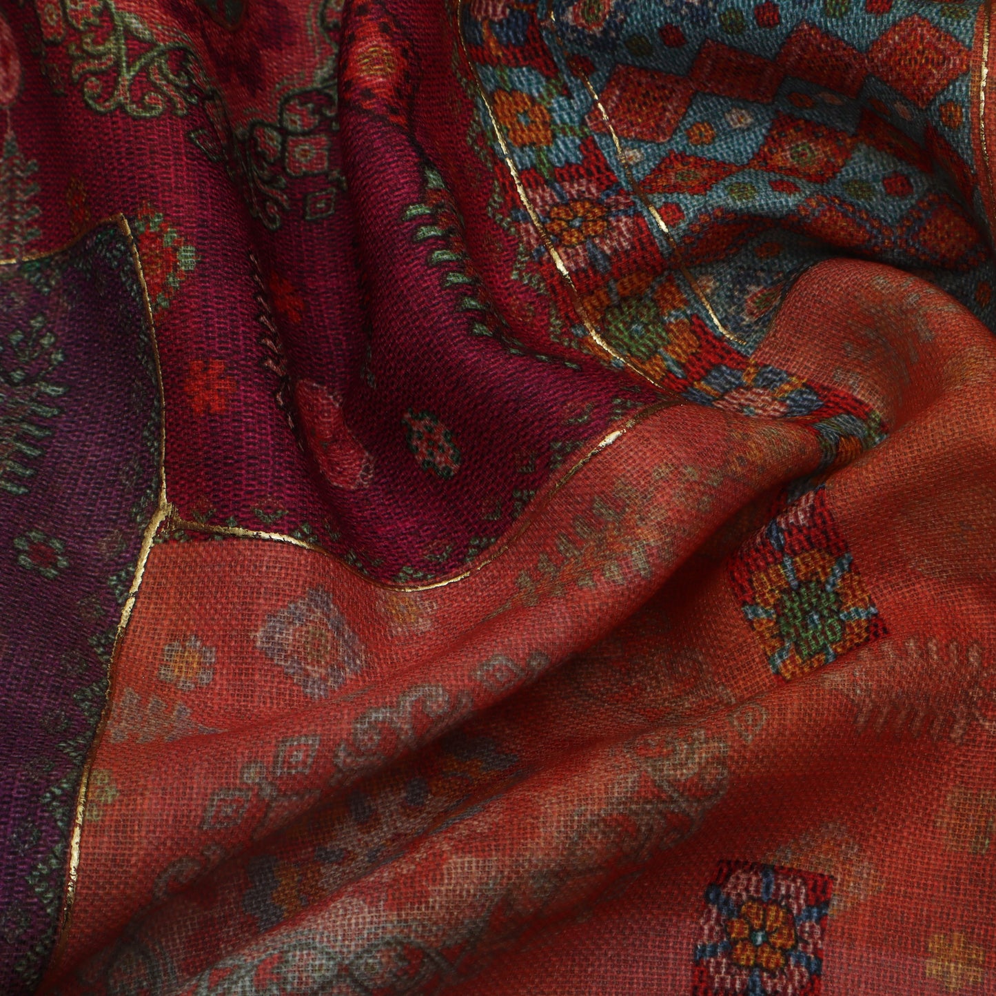 Multi-Color Linen Digital Foil Print 54" Fabric