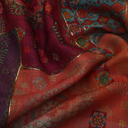 Multi-Color Linen Digital Foil Print 54" Fabric