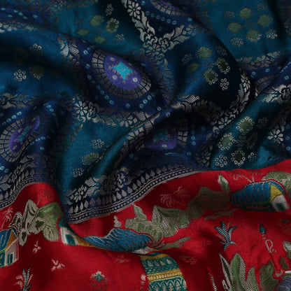 Multi Color Dola Silk Jaquard Fabric