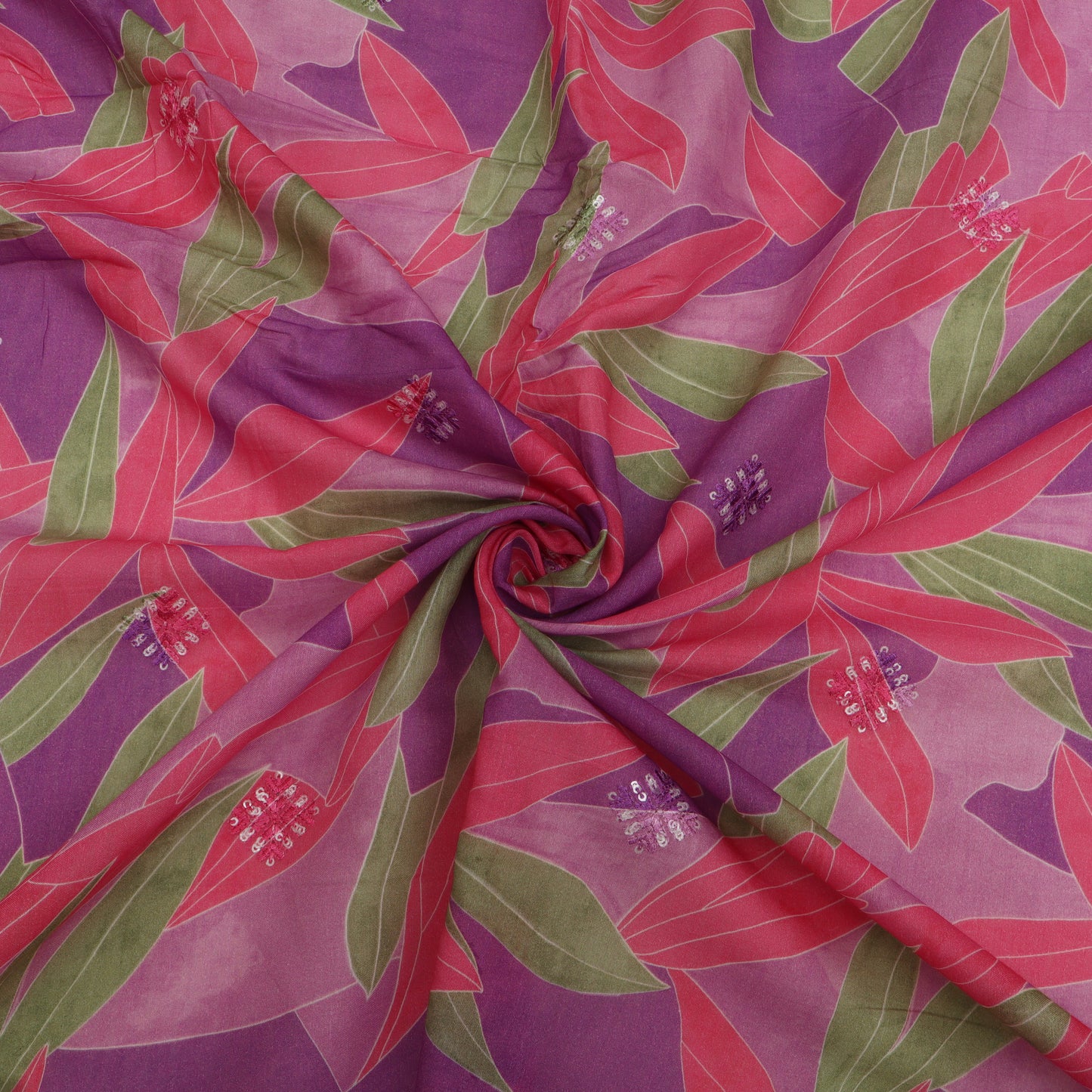 Mul Chanderi Print Fabric