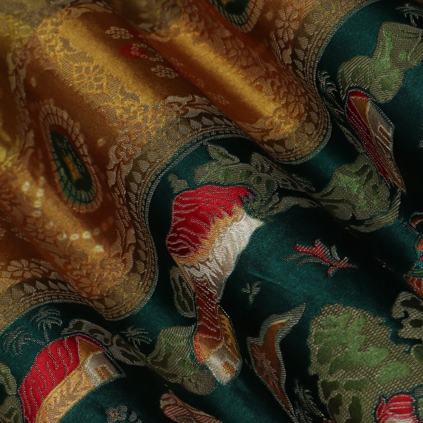 Multi Color Dola Silk Jaquard Fabric