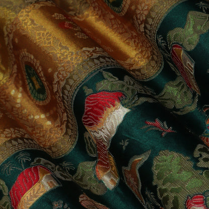 Multi Color Dola Silk Jaquard Fabric