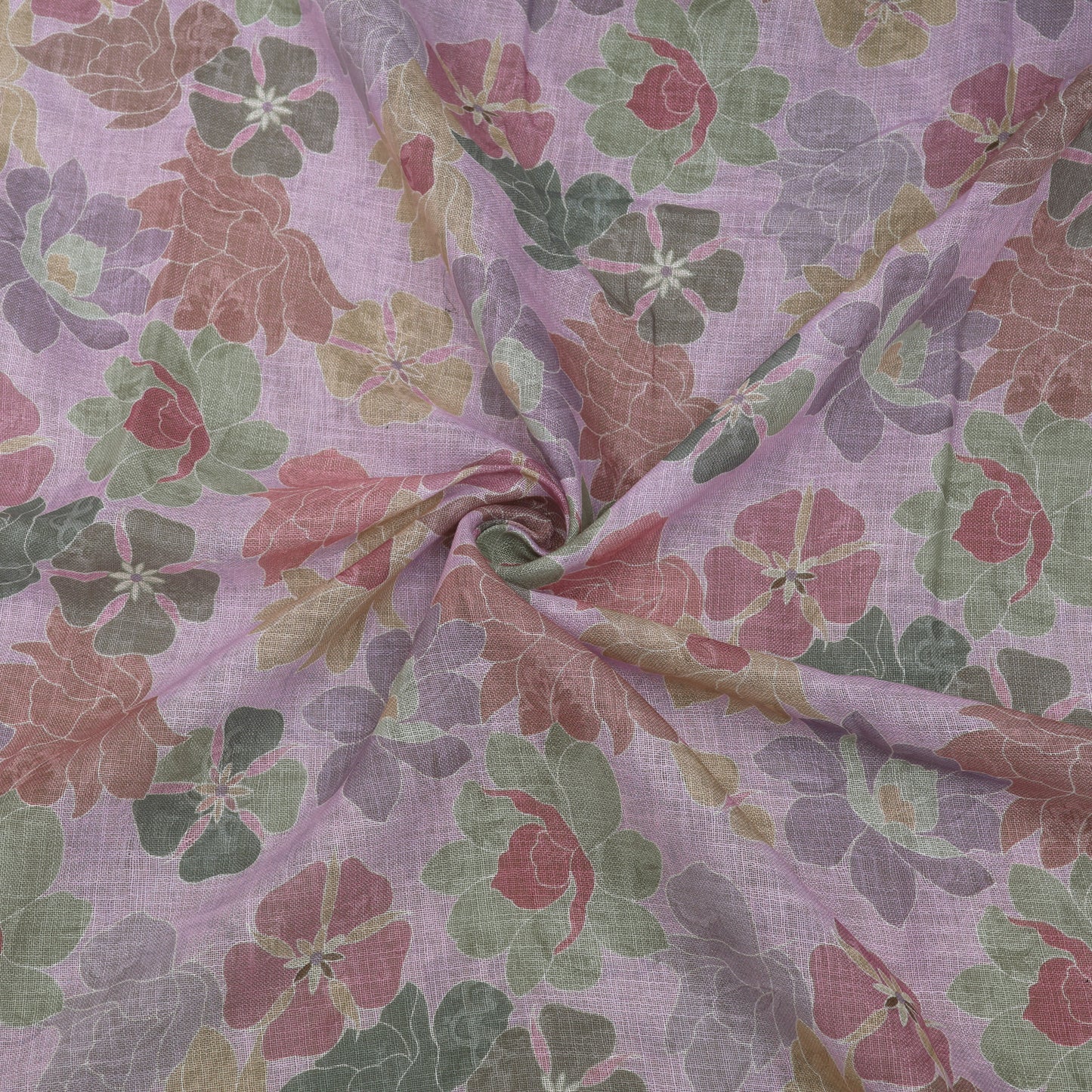 Floral Linen Printed Fabric