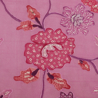 Mul Chanderi Position  Print Embroidery Fabric