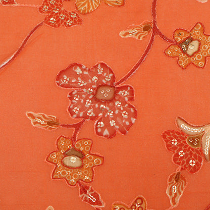 Mul Chanderi Position  Print Embroidery Fabric