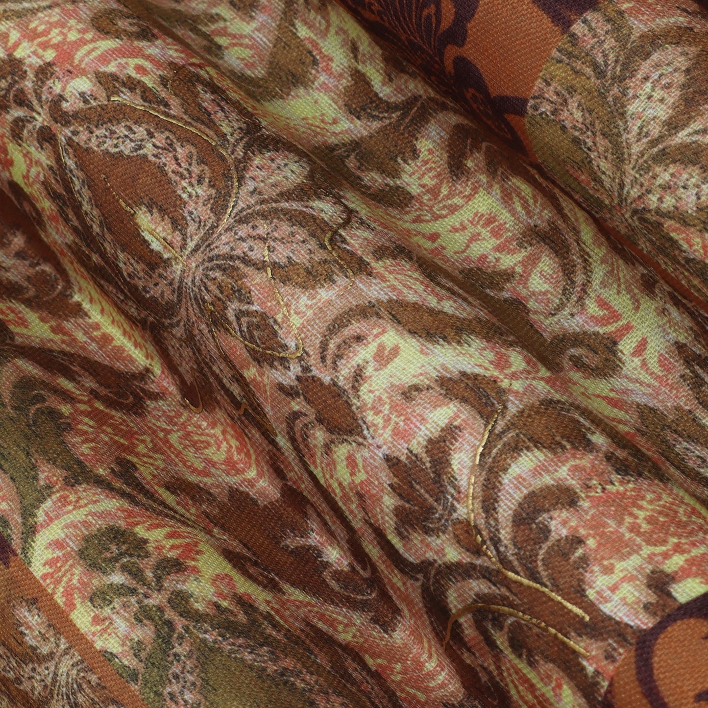 Multi-Color Linen Digital Foil Print 54" Fabric